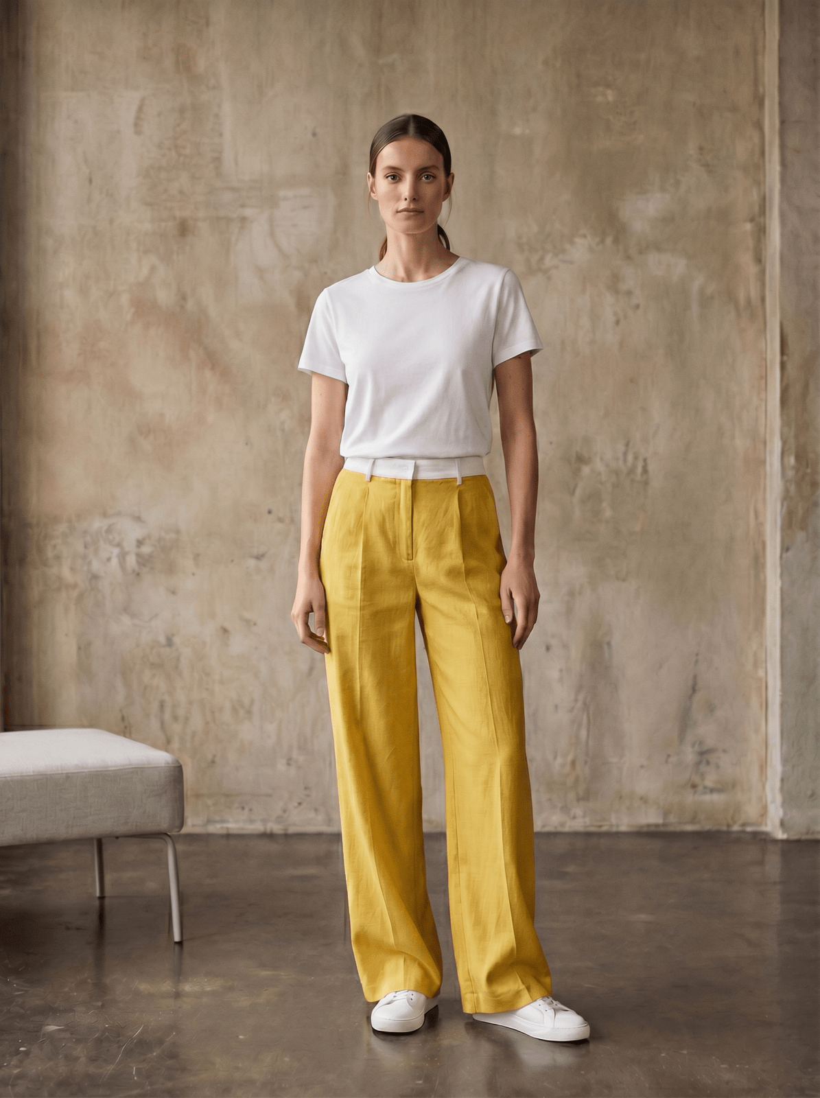 SOLANGE - Pantalon Jaune - EscandelleParis