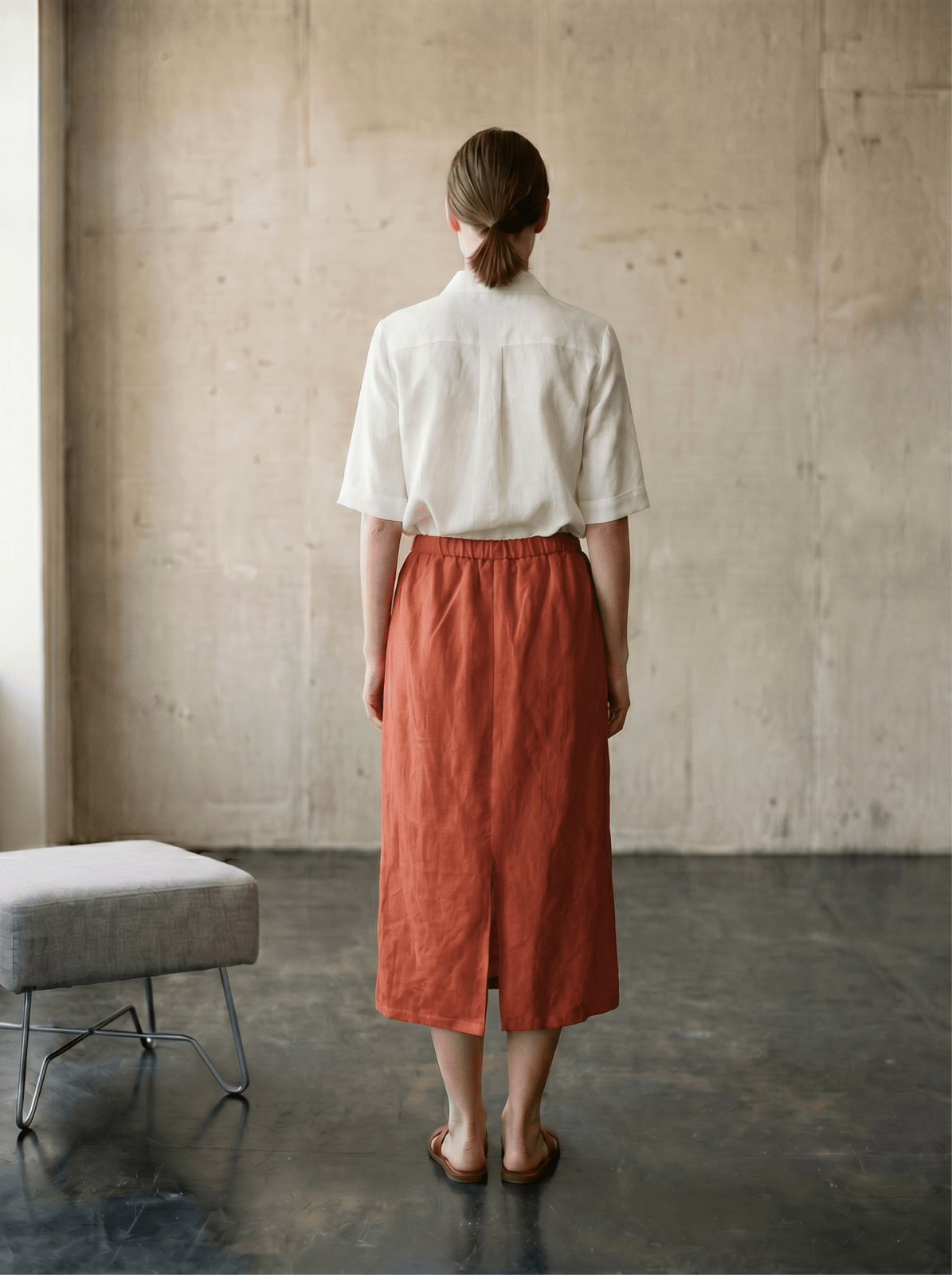 SYLVIE - Jupe Brique - EscandelleParis