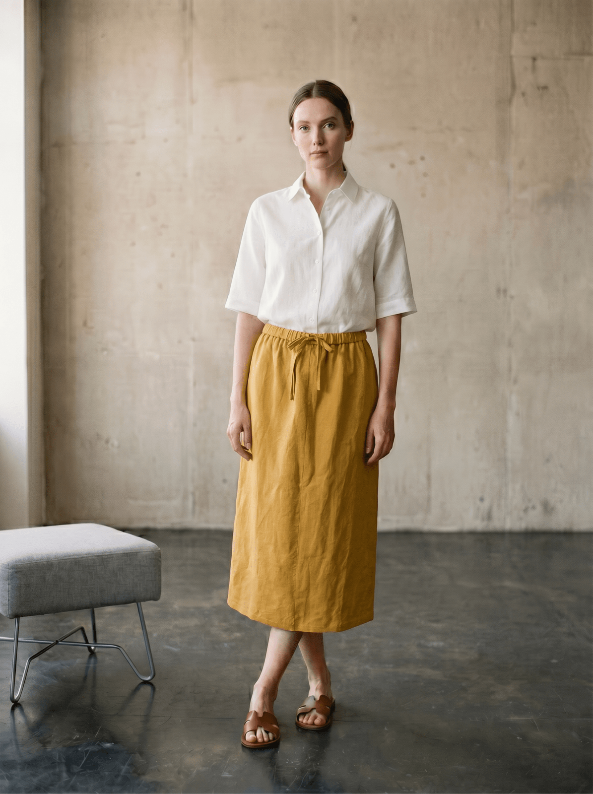 SYLVIE - Jupe Safran - EscandelleParis