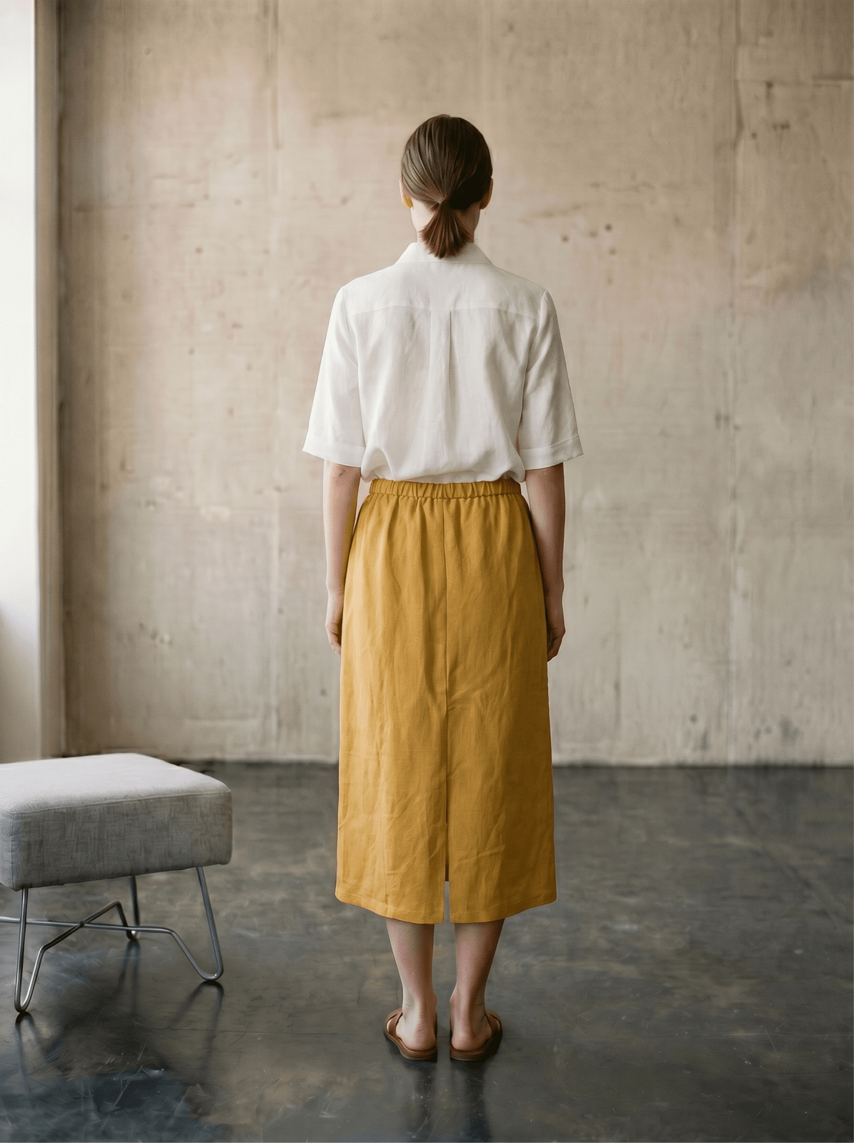 SYLVIE - Jupe Safran - EscandelleParis
