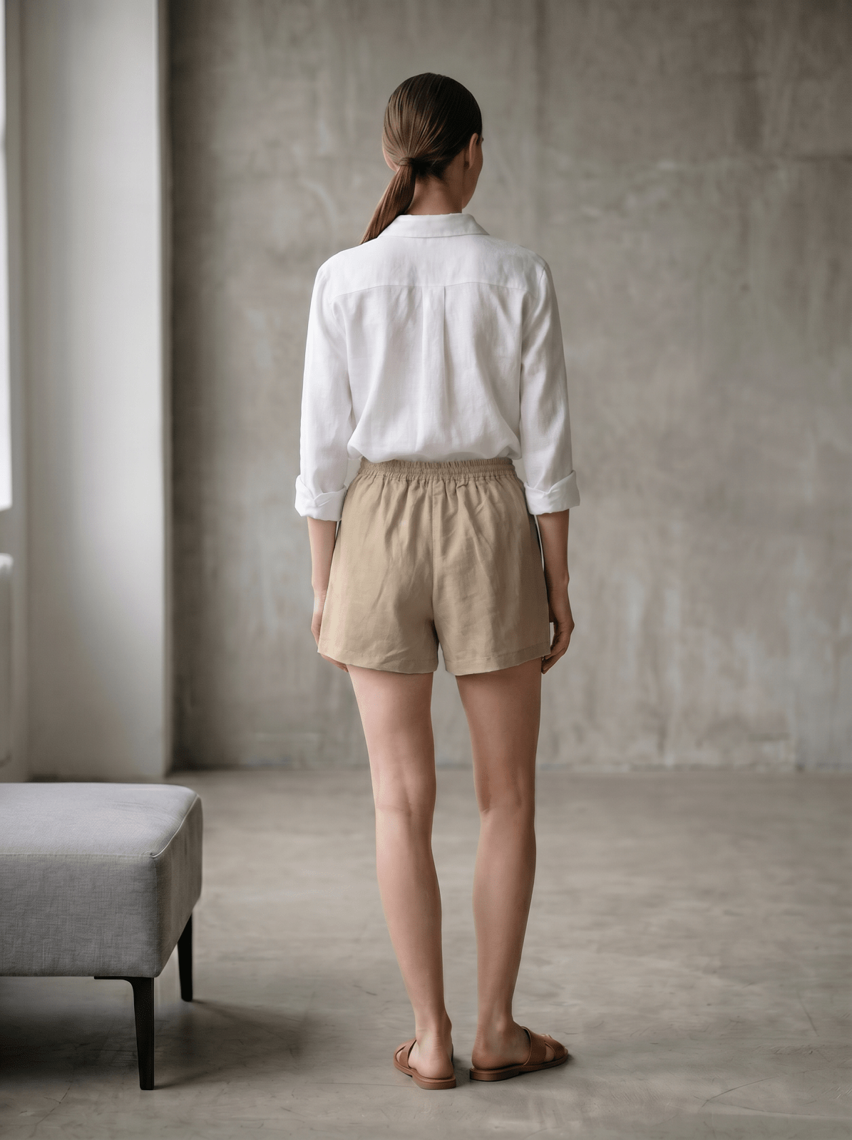 VALENTINE - Short Taupe - EscandelleParis