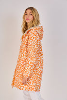 Nouveautés manteaux femme imprimé léopard orange