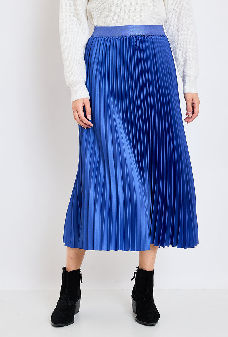 Satin pleated midi skirt Escandelle Paris EscandelleParis