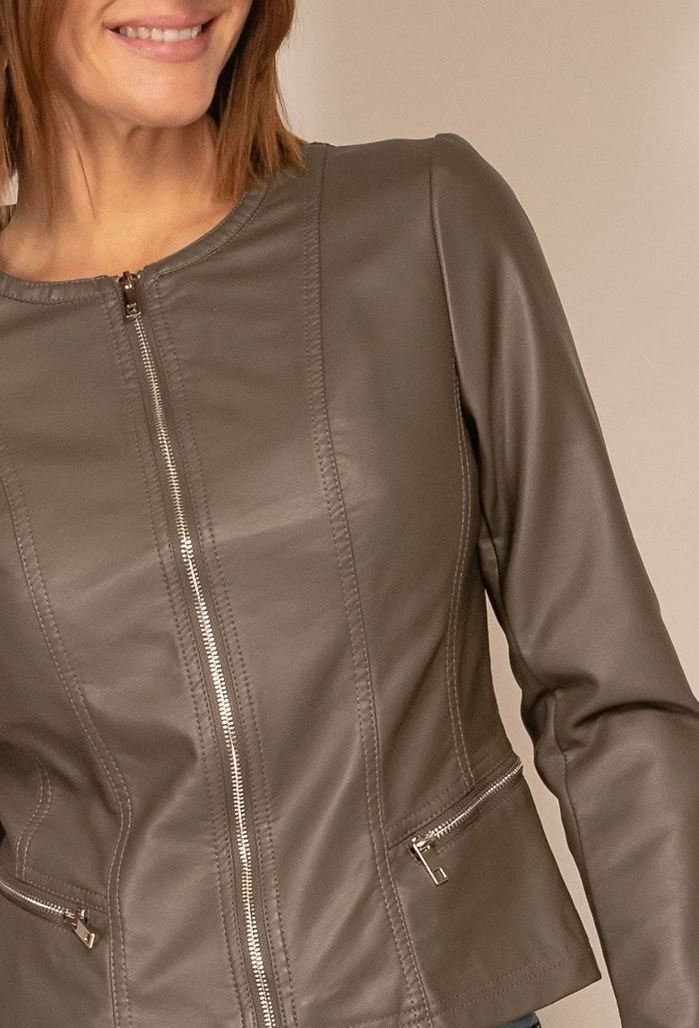 Faux leather jacket for women Escandelle Paris EscandelleParis