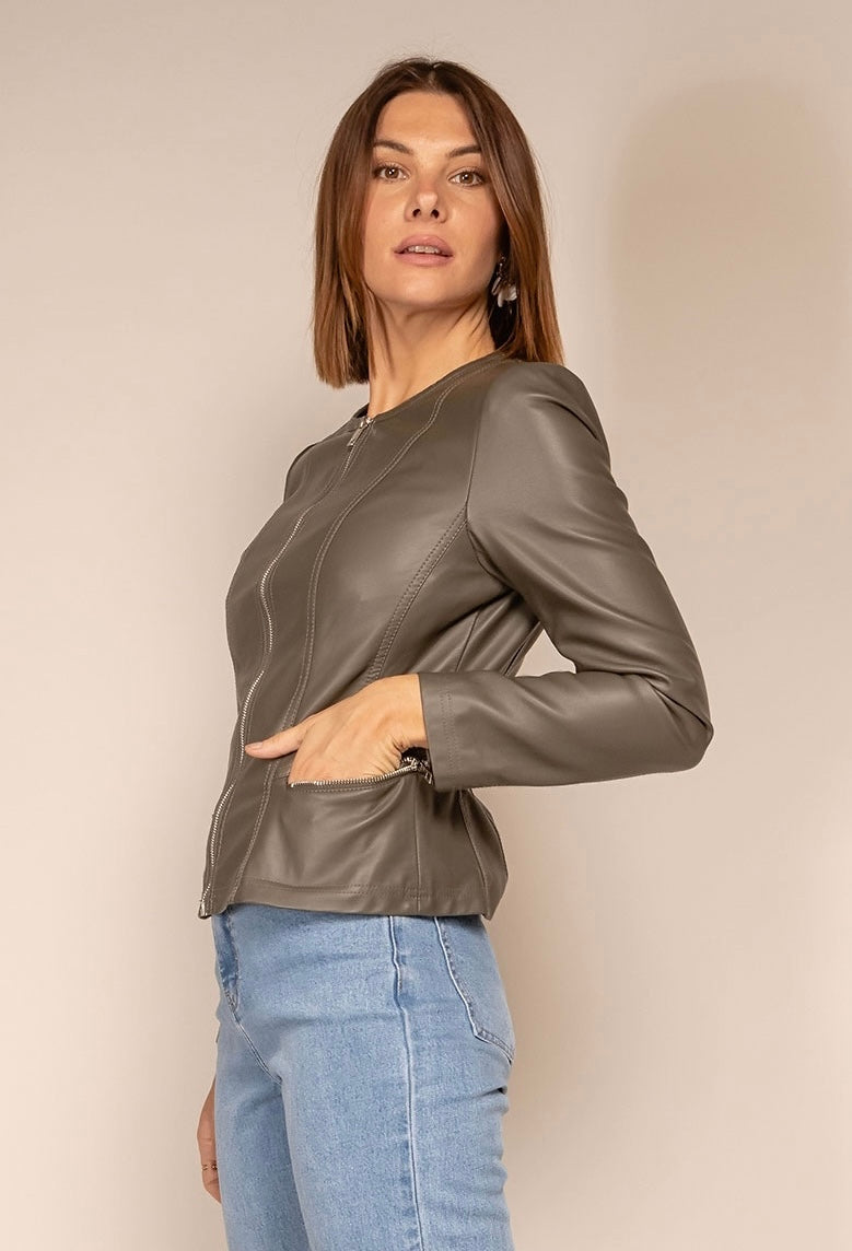 Escandelle leather jacket hotsell